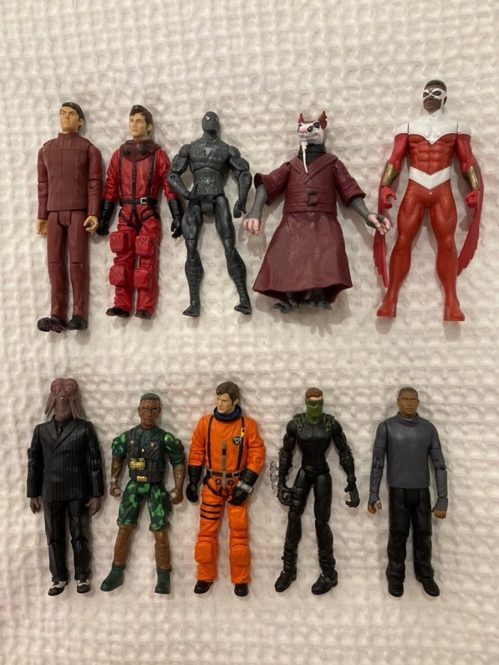 Action Figure Lot 10 Marvel Spider-Man Falcon Star Wars Luke TMNT Splinter